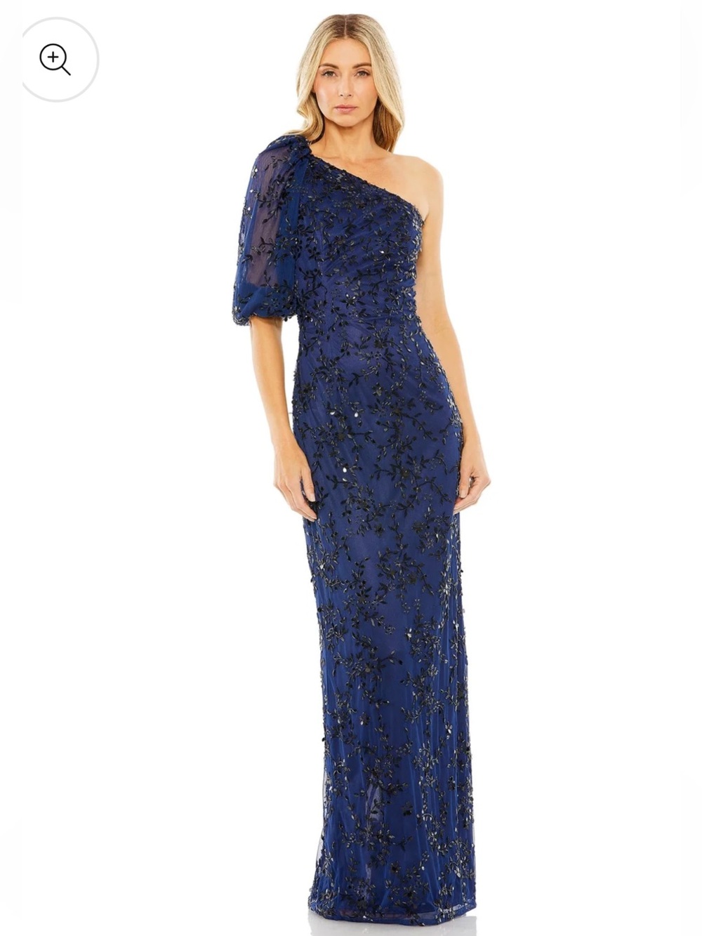 NWT Mac Duggal 5912  Asymmetrical Gown in Midnight ~ Size  6
